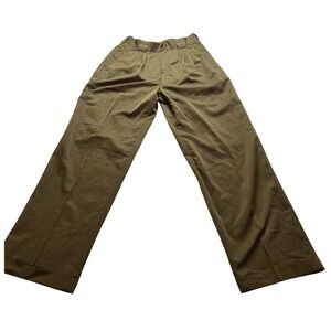 Zacchi Classico Italiana Men's 32x31 Olive Green Pleated Cuffed Dress Pants New